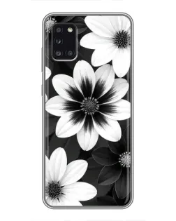 Чехол для Samsung Galaxy A31 (A315) с картинкой «Монохромные астры»