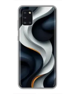 Чехол для Samsung Galaxy A31 (A315) с картинкой «Объемные черно-белые ленты» Чехол для Samsung Galaxy A31 (A315) с картинкой «Объемные черно-белые ленты»