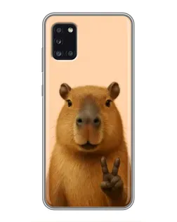 Чехол для Samsung Galaxy A31 (A315) с картинкой «Капибара виктория»