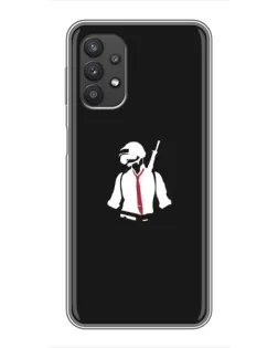 Чехол для Samsung Galaxy A32 (5G) с картинкой «PUBG — силуэт воина»