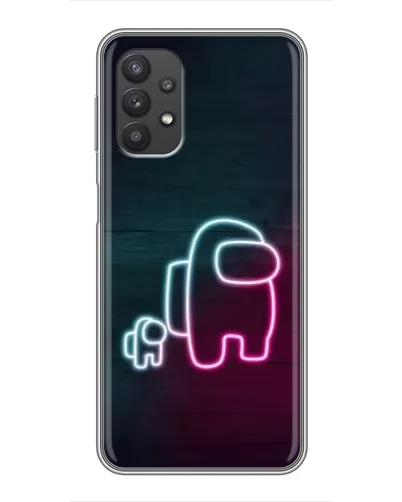 Чехол для Samsung Galaxy A32 (5G) с картинкой «Among Us неон-арт»