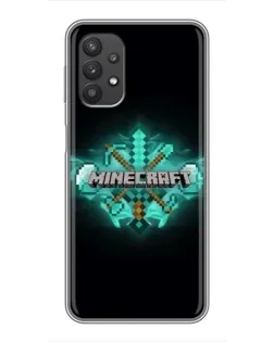 Чехол для Samsung Galaxy A32 (5G) с картинкой «Minecraft Diamond лого»