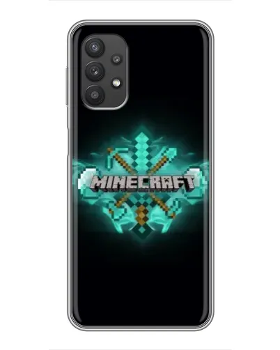 Чехол для Samsung Galaxy A32 (5G) с картинкой «Minecraft Diamond лого»
