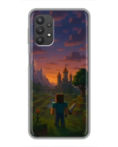Чехол для Samsung Galaxy A32 (5G) с картинкой «Стив у башни»