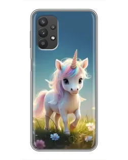 Чехол для Samsung Galaxy A32 (5G) с картинкой «Единорог на поляне»