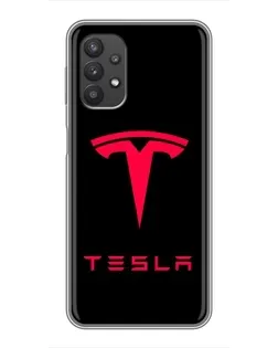 Чехол для Samsung Galaxy A32 (5G) с картинкой «Tesla Red Logo»
