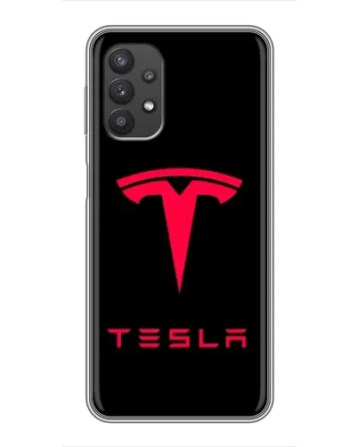 Чехол для Samsung Galaxy A32 (5G) с картинкой «Tesla Red Logo»