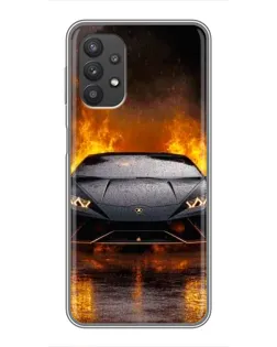 Чехол для Samsung Galaxy A32 (5G) с картинкой «Lamborghini в огне»