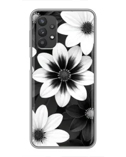 Чехол для Samsung Galaxy A32 (5G) с картинкой «Монохромные астры»