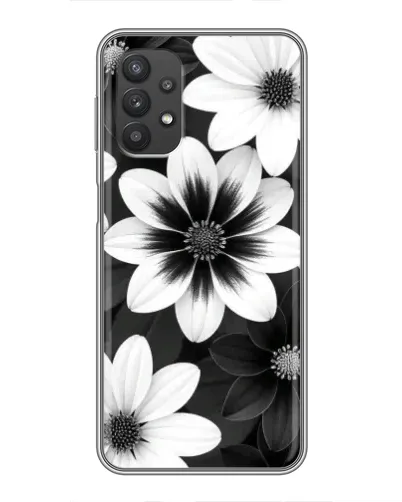 Чехол для Samsung Galaxy A32 (5G) с картинкой «Монохромные астры»