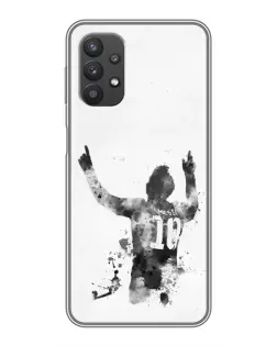Чехол для Samsung Galaxy A32 (5G) с картинкой «Черно-белый силуэт Месси»