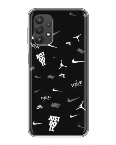 Чехол для Samsung Galaxy A32 с картинкой «Nike Black Pattern»