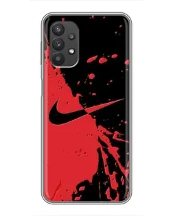 Чехол для Samsung Galaxy A32 с картинкой «Красные брызги Nike»
