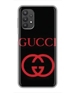 Чехол для Samsung Galaxy A32 с картинкой «Gucci — красный логотип»