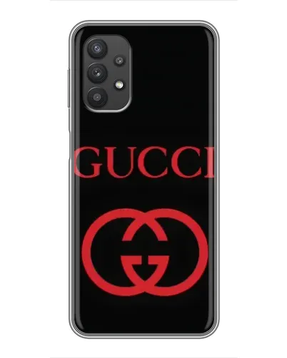 Чехол для Samsung Galaxy A32 с картинкой «Gucci — красный логотип»