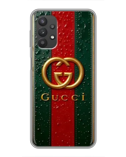 Чехол для Samsung Galaxy A32 с картинкой «Gucci — фирменная полоса и золото» Чехол для Samsung Galaxy A32 с картинкой «Gucci — фирменная полоса и золото»