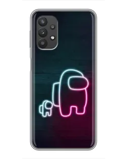 Чехол для Samsung Galaxy A32 с картинкой «Among Us неон-арт»