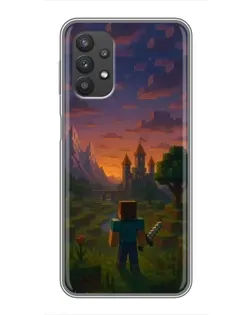 Чехол для Samsung Galaxy A32 с картинкой «Стив у башни» Чехол для Samsung Galaxy A32 с картинкой «Стив у башни»