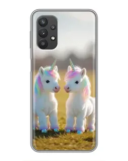 Чехол для Samsung Galaxy A32 с картинкой «Пара единорогов»