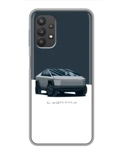 Чехол для Samsung Galaxy A32 с картинкой «Серебристый Cybertruck Tesla»