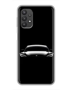Чехол для Samsung Galaxy A32 с картинкой «Фары Tesla Night»