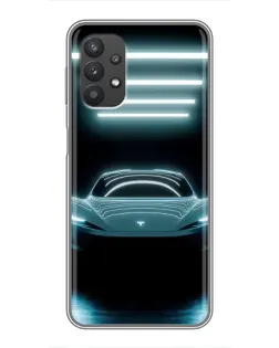 Чехол для Samsung Galaxy A32 с картинкой «Tesla в неоне»