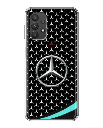 Чехол для Samsung Galaxy A32 с картинкой «Mercedes — бирюзовый акцент»