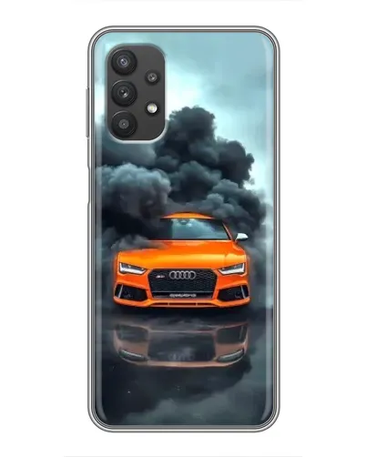 Чехол для Samsung Galaxy A32 с картинкой «Audi в облаках дыма»