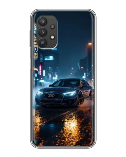 Чехол для Samsung Galaxy A32 с картинкой «Ночной город и Audi»