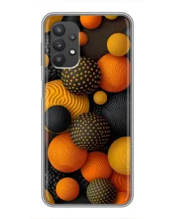 Чехол для Samsung Galaxy A32 с картинкой «Объемные оранжевые сферы»