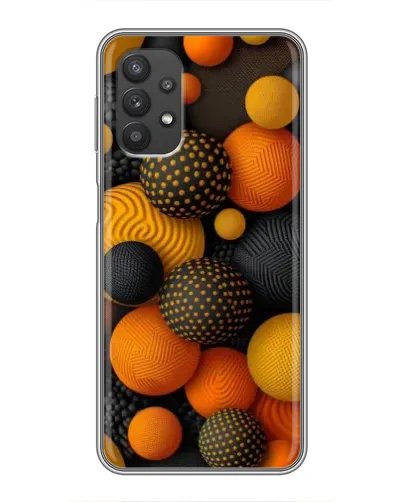 Чехол для Samsung Galaxy A32 с картинкой «Объемные оранжевые сферы»