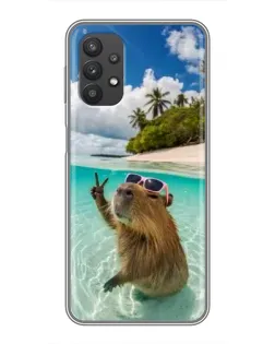 Чехол для Samsung Galaxy A32 с картинкой «Капибара на море» Чехол для Samsung Galaxy A32 с картинкой «Капибара на море»