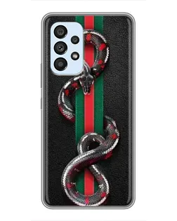 Чехол для Samsung Galaxy A33 (5G) с картинкой «Gucci — змея на полосе» Чехол для Samsung Galaxy A33 (5G) с картинкой «Gucci — змея на полосе»