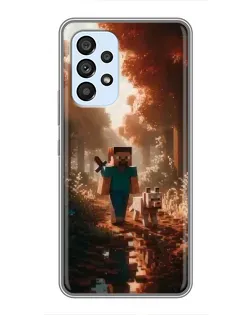 Чехол для Samsung Galaxy A33 (5G) с картинкой «Стив в лесу» Чехол для Samsung Galaxy A33 (5G) с картинкой «Стив в лесу»