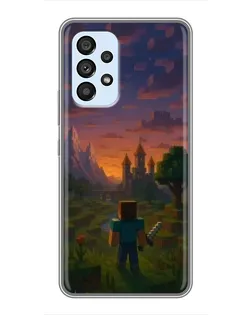 Чехол для Samsung Galaxy A33 (5G) с картинкой «Стив у башни» Чехол для Samsung Galaxy A33 (5G) с картинкой «Стив у башни»