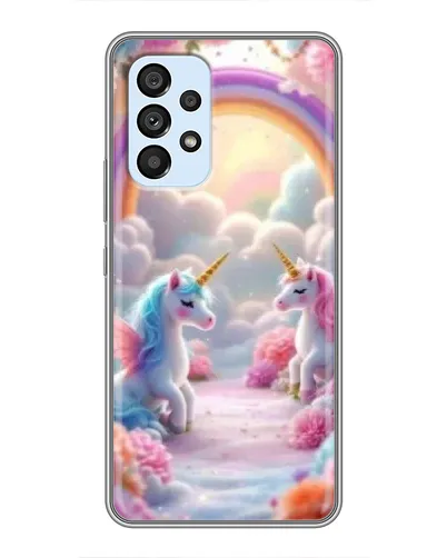 Чехол для Samsung Galaxy A33 (5G) с картинкой «Радуга и единороги» Чехол для Samsung Galaxy A33 (5G) с картинкой «Радуга и единороги»