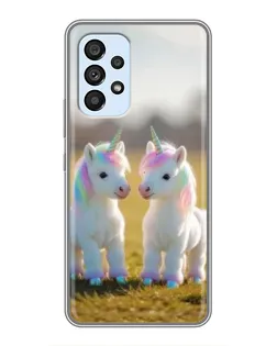Чехол для Samsung Galaxy A33 (5G) с картинкой «Пара единорогов»