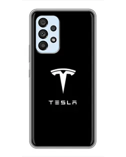 Чехол для Samsung Galaxy A33 (5G) с картинкой «Tesla White Logo»