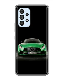 Чехол для Samsung Galaxy A33 (5G) с картинкой «Mercedes — неоновый лого»
