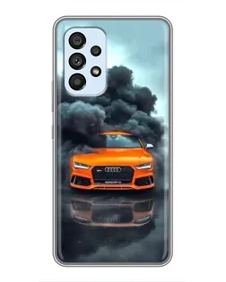Чехол для Samsung Galaxy A33 (5G) с картинкой «Audi в облаках дыма»