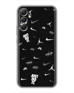 Чехол для Samsung Galaxy A34 с картинкой «Nike Black Pattern»
