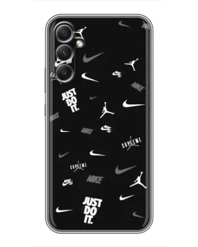 Чехол для Samsung Galaxy A34 с картинкой «Nike Black Pattern»