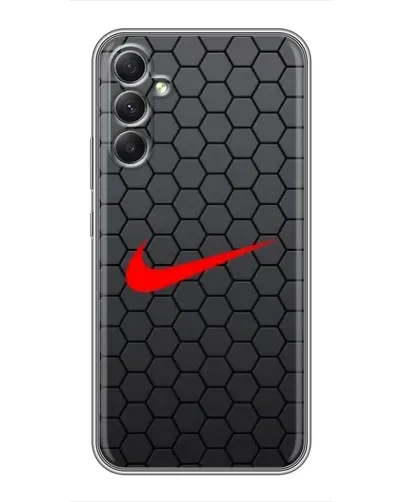 Чехол для Samsung Galaxy A34 с картинкой «Nike — карбоновая сетка» Чехол для Samsung Galaxy A34 с картинкой «Nike — карбоновая сетка»