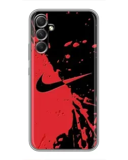 Чехол для Samsung Galaxy A34 с картинкой «Красные брызги Nike»