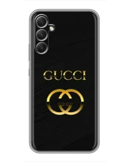 Чехол для Samsung Galaxy A34 с картинкой «Золотой логотип Gucci»
