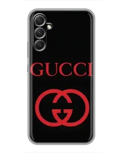 Чехол для Samsung Galaxy A34 с картинкой «Gucci — красный логотип»