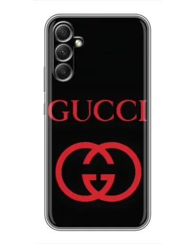 Чехол для Samsung Galaxy A34 с картинкой «Gucci — красный логотип»