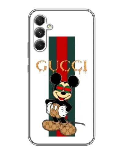 Чехол для Samsung Galaxy A34 с картинкой «Микки Маус Gucci — полосы»