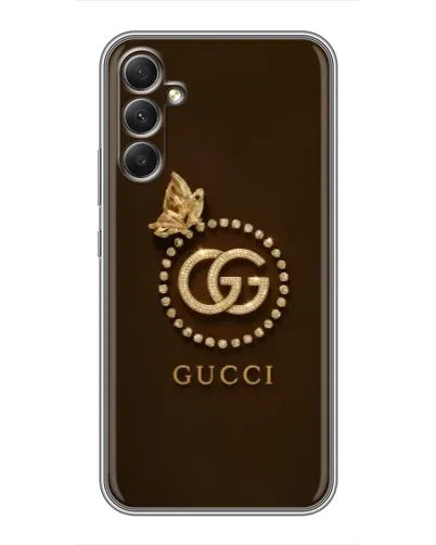 Чехол для Samsung Galaxy A34 с картинкой «Gucci — золотая бабочка»