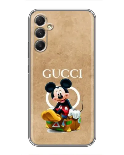 Чехол для Samsung Galaxy A34 с картинкой «Микки Маус Gucci — крафт»